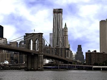 A unique photo of the Brooklyn Bridge